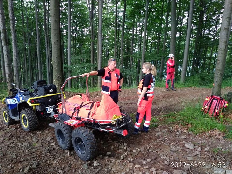 Lekarz dotarł do rannego na quadzie. Wypadek na trasach Enduro Trails w Bielsku Białej