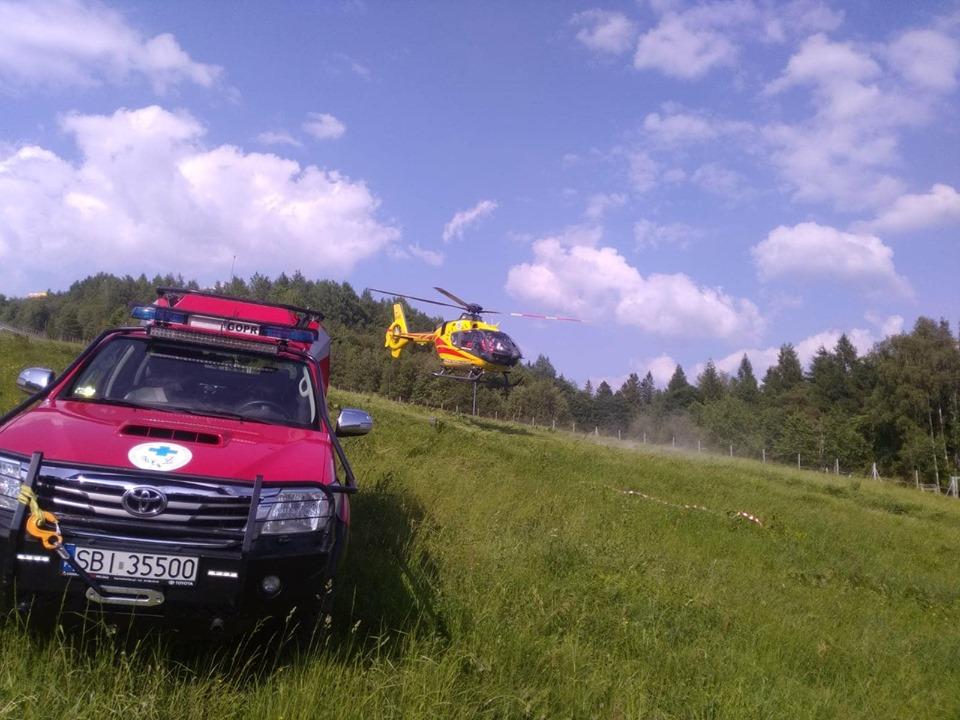 Wypadek paralotniarza na Górze Żar