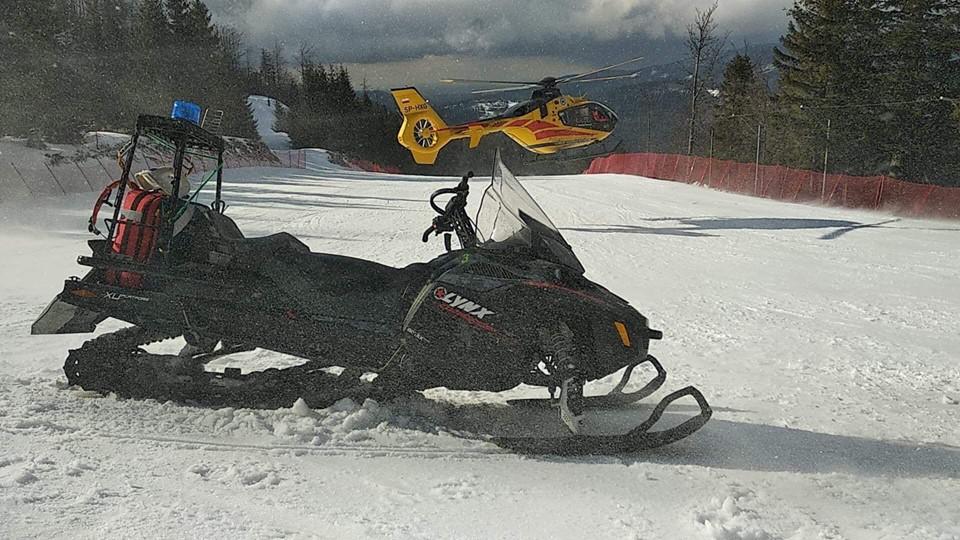 Koszmarny wypadek narciarza na trasie FIS Skrzyczne w Szczyrku. Lądował śmigłowiec LPR