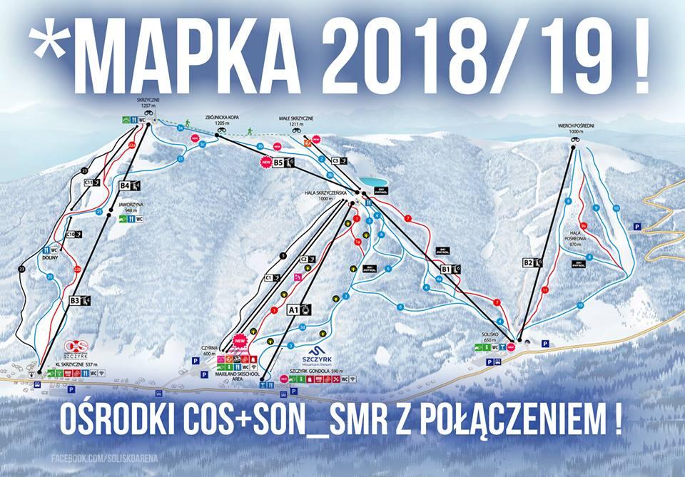 W Szczyrku zaprezentowano mapę połączonych ośrodków narciarskich COS i SMR