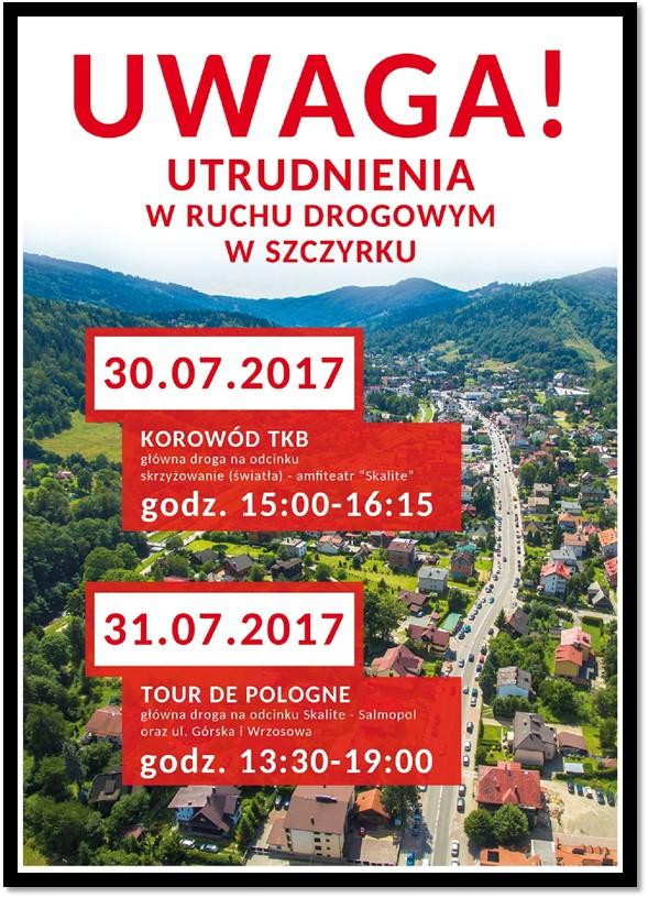 Tour de Pologne i 54. Tydzień Kultury Beskidzkiej utrudnienia w ruchu drogowym