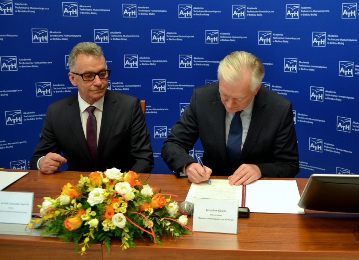 Minister Jarosław Gowin z wizytą w bielskiej ATH