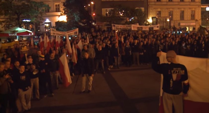 Manifestacja przeciw imigrantom w Bielsku-Białej