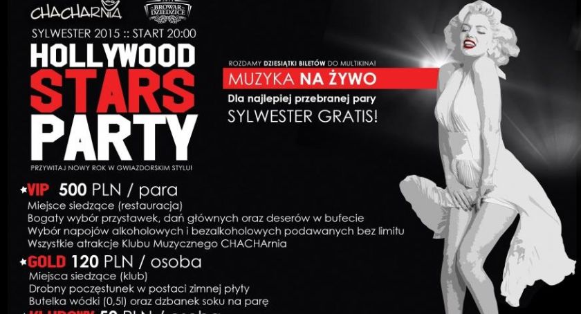 Klub ChaCharnia Czechowice Dziedzice. - Sylwester Hollywood Stars Party