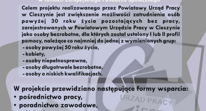 Cieszyn. Wsparcie dla osób bezrobotnych