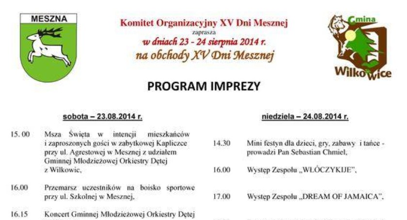 XV DNI MESZNEJ 2014
