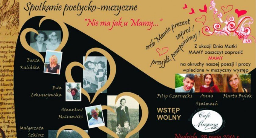 Spotkanie poetycko-muzyczne w Cafe Muzeum. Nie ma jak u mamy