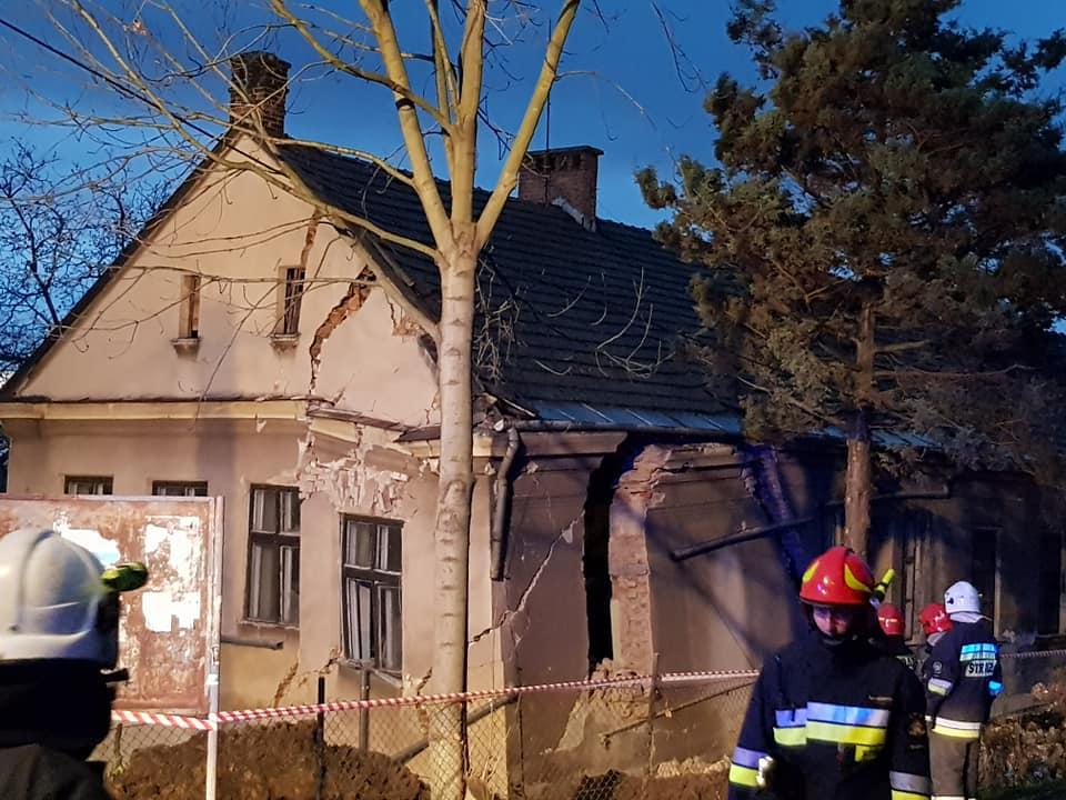 Zawalenie części budynku w Cieszynie