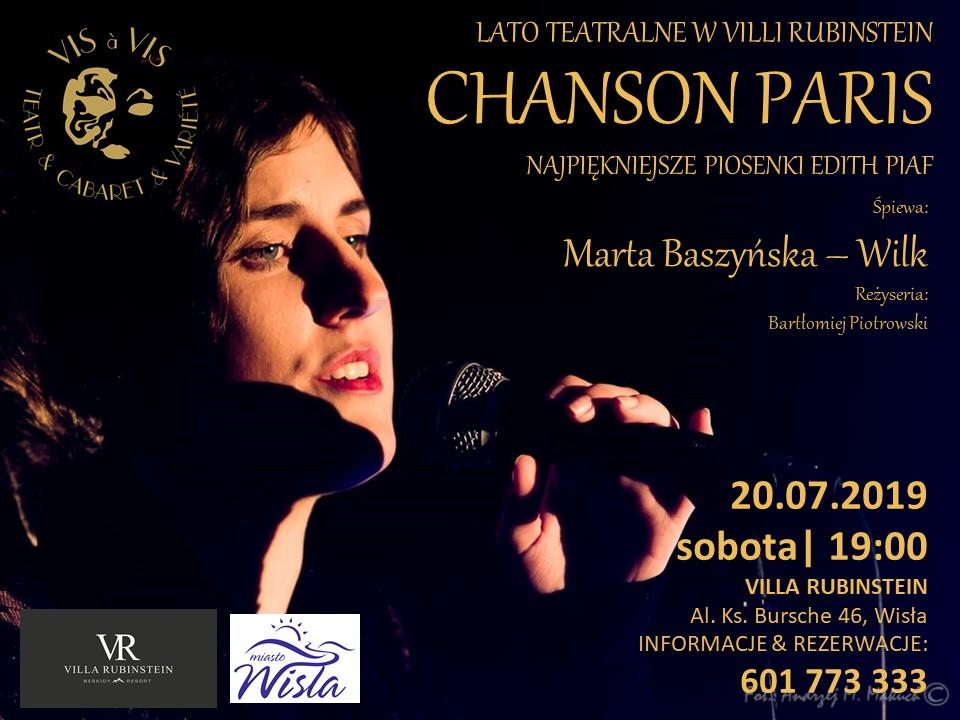 Chanson Paris - piosenki Edith Piaf w wykonaniu Marty Baszyńskiej-Wilk 