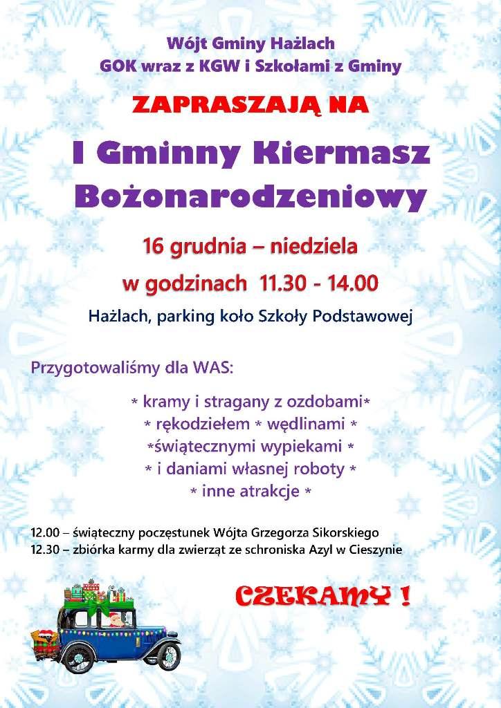 Gminny Kiermasz Bożonarodzeniowy - 16.12