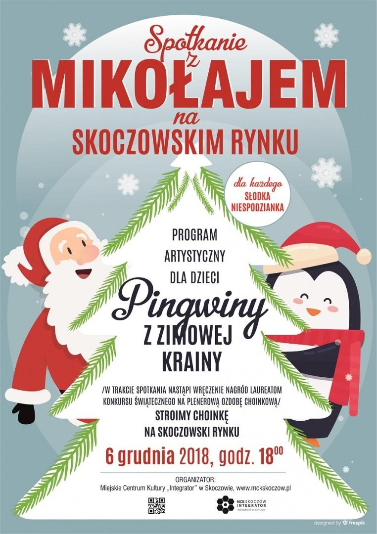 Pingwiny z zimowej krainy czyli mikołajki na skoczowskim rynku - 06.12
