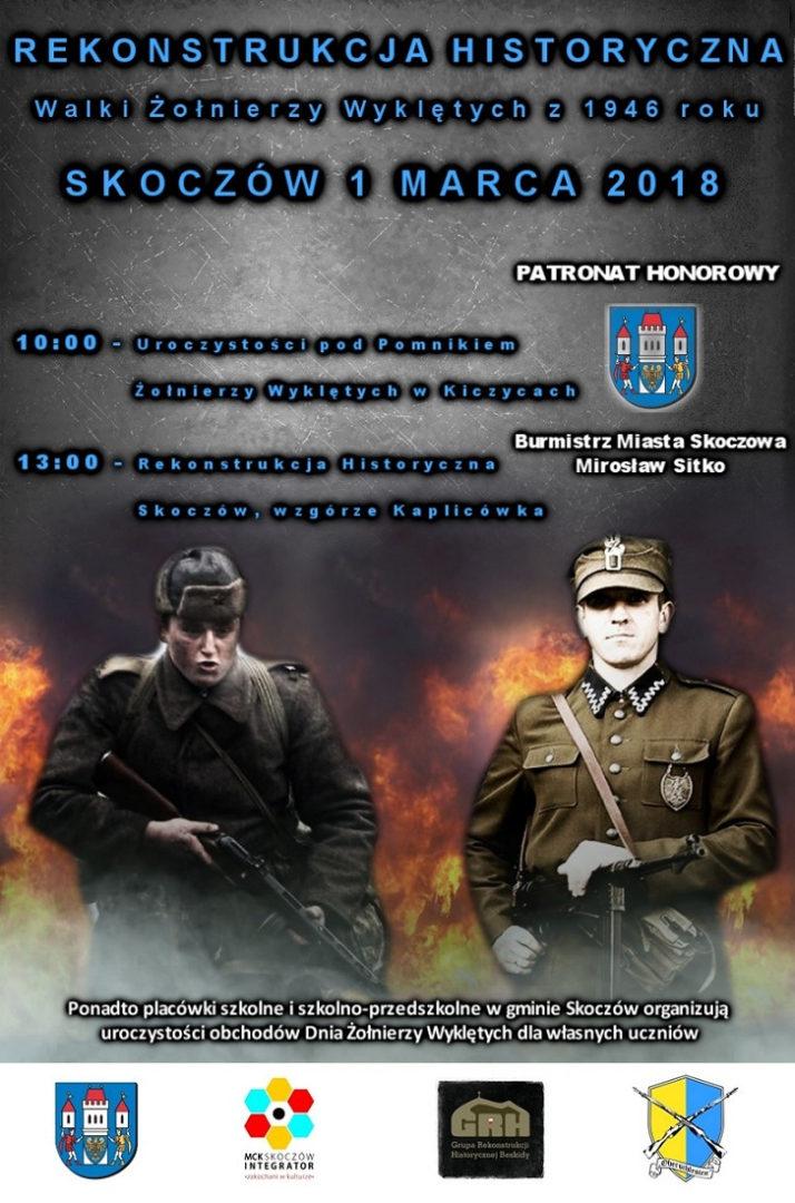 Skoczów: Obchody Dnia Żołnierzy Wyklętych 2018 01.03 fotorelacja