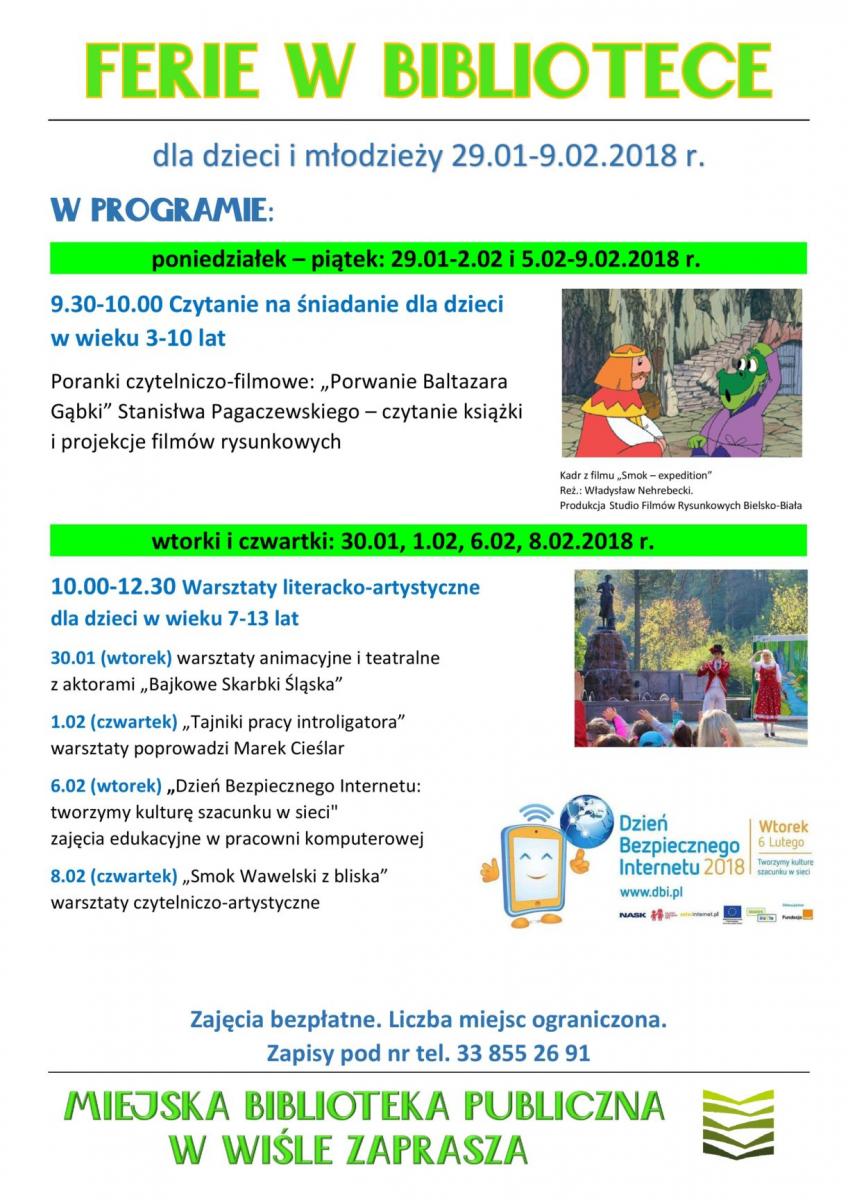 Wisła: Czytanie na śniadanie, czyli Ferie w bibliotece 29.01-09.02