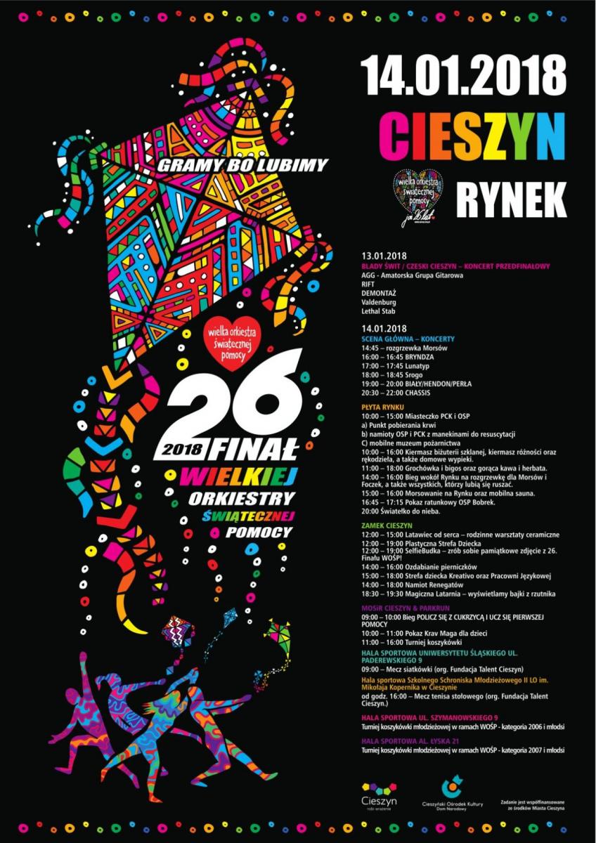 Cieszyn: 26 Finał Wielkiej Orkiestry Świątecznej Pomocy 14.01