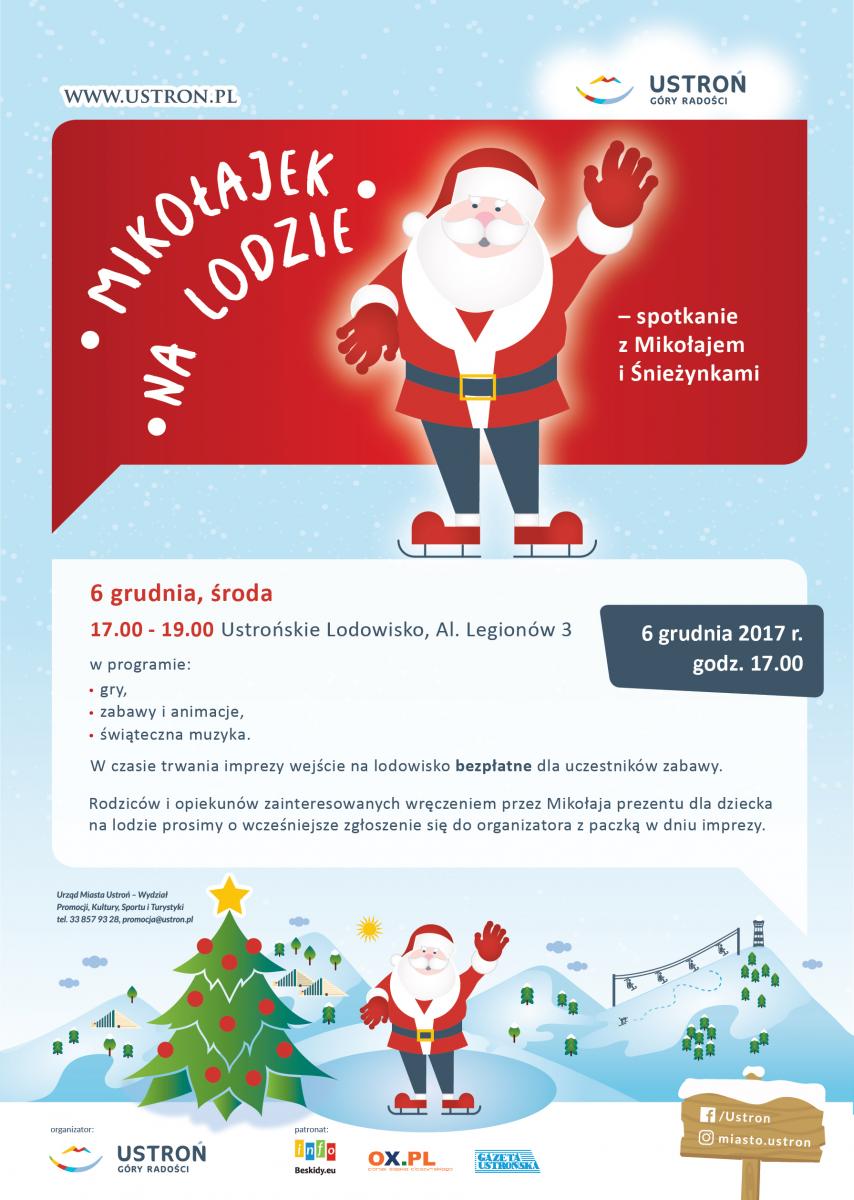 Ustroń: Zabawa Mikołajkowa na lodzie 06.12