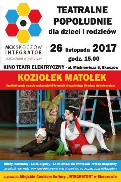 Skoczów: Teatralne popołudnie dla dzieci i rodziców 26.11