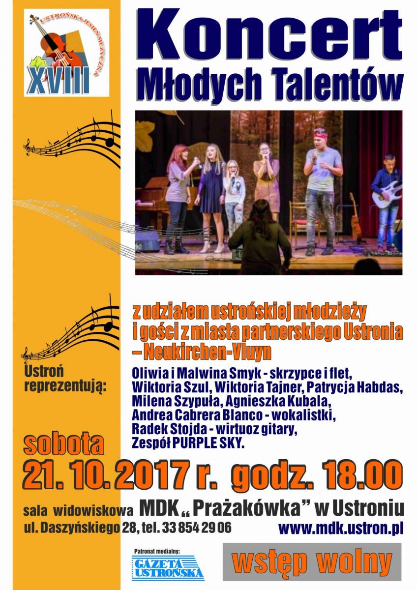 Ustroń: Koncert Młodych Talentów 21.10