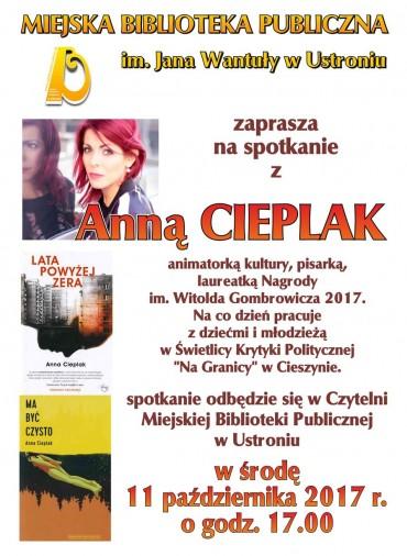 Ustroń: Spotkanie z Anną Cieplak 11.10