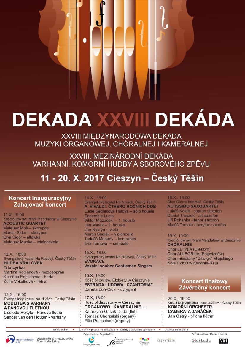 Cieszyn: XVIII Międzynarodowa Dekada Muzyki Organowej, Chóralnej i Kameralnej - 11.10-20.10