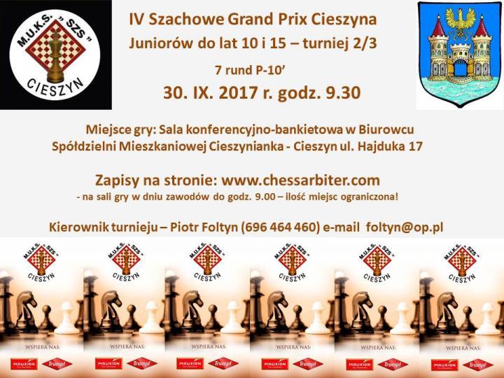 IV Szachowe Grand Prix Cieszyna Juniorów 30.09