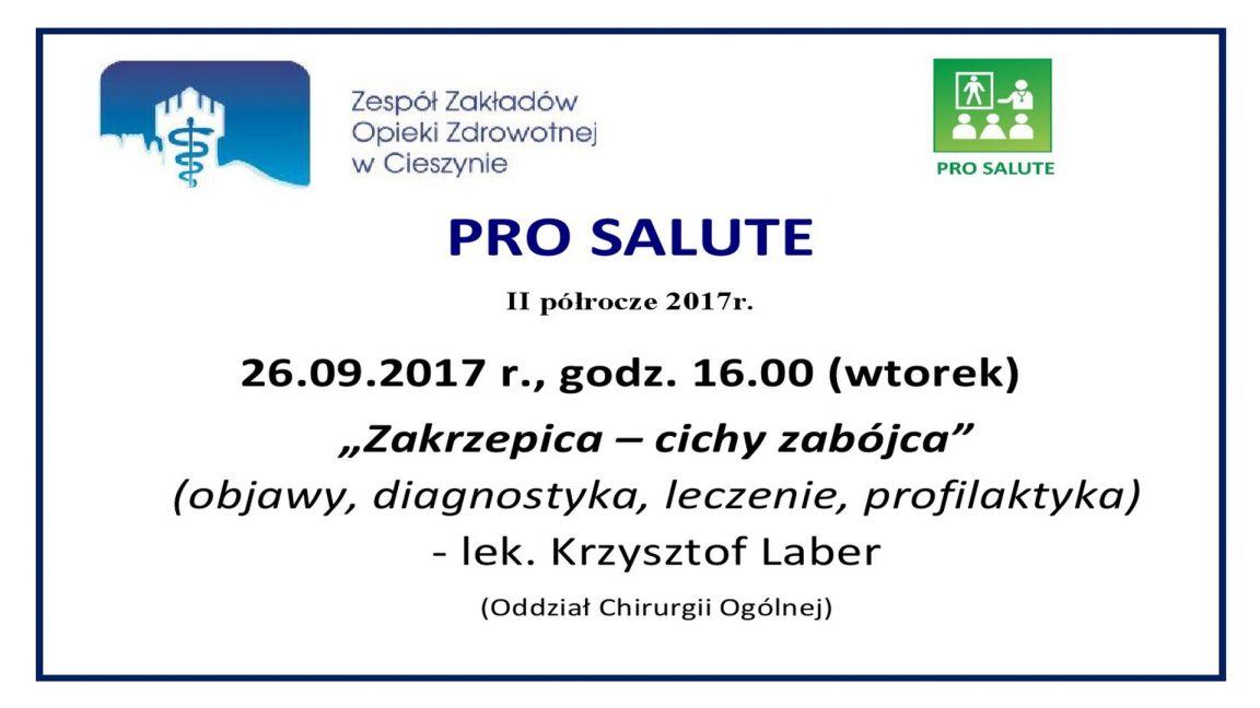 Cieszyn: PRO SALUTE - Zakrzepica cichy zabójca 26.09