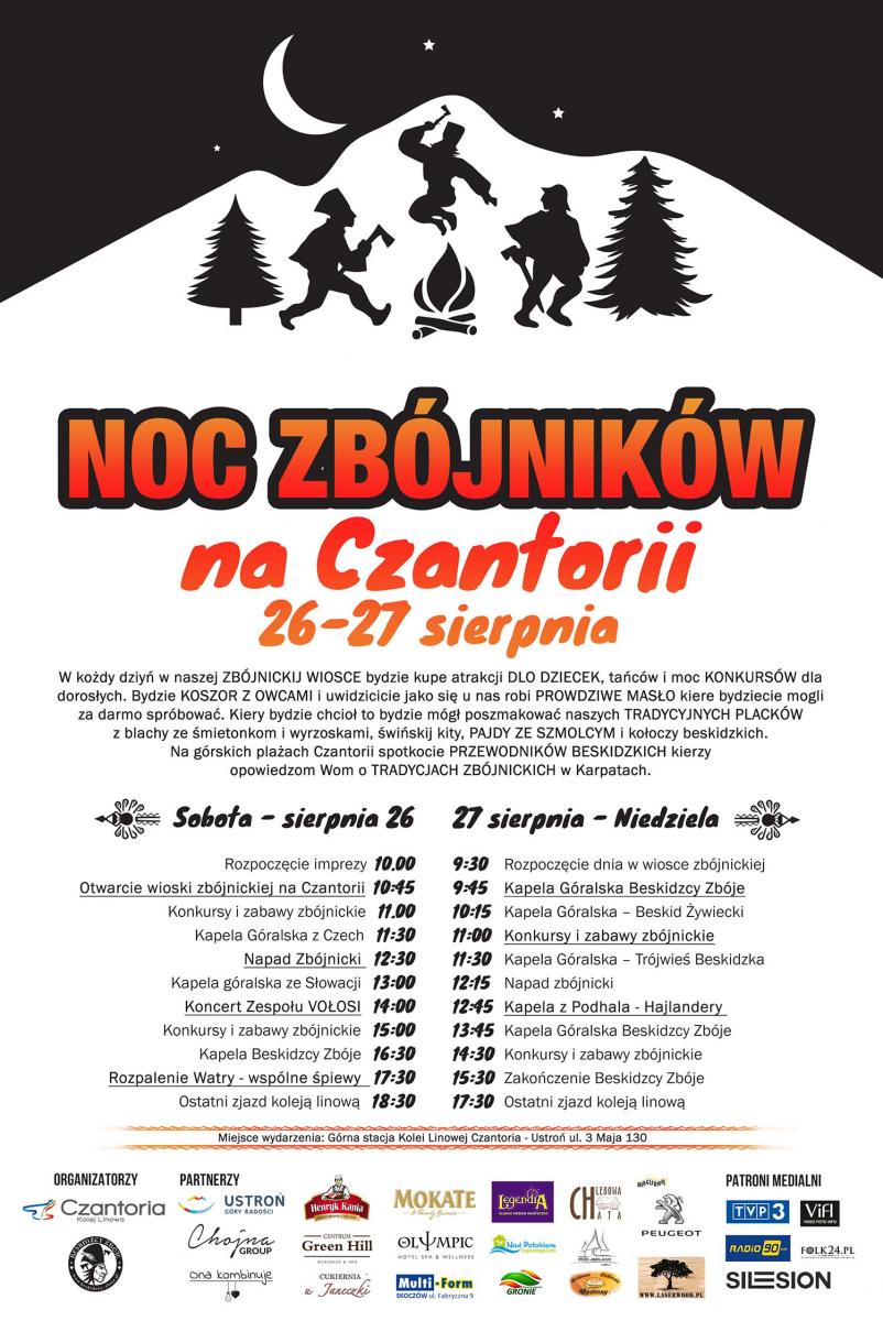 Ustroń: Międzynarodowa Noc Zbójników 26.08-27.08