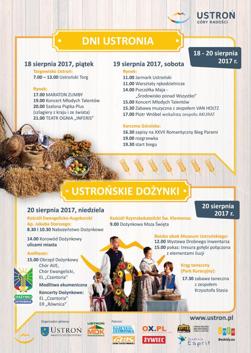 Ustroń: Dni Ustronia i Ustrońskie Dożynki 18.08-20.08