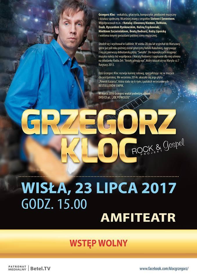 Wisła: Koncert Chrześcijański Grzegorza Kloca 23.07