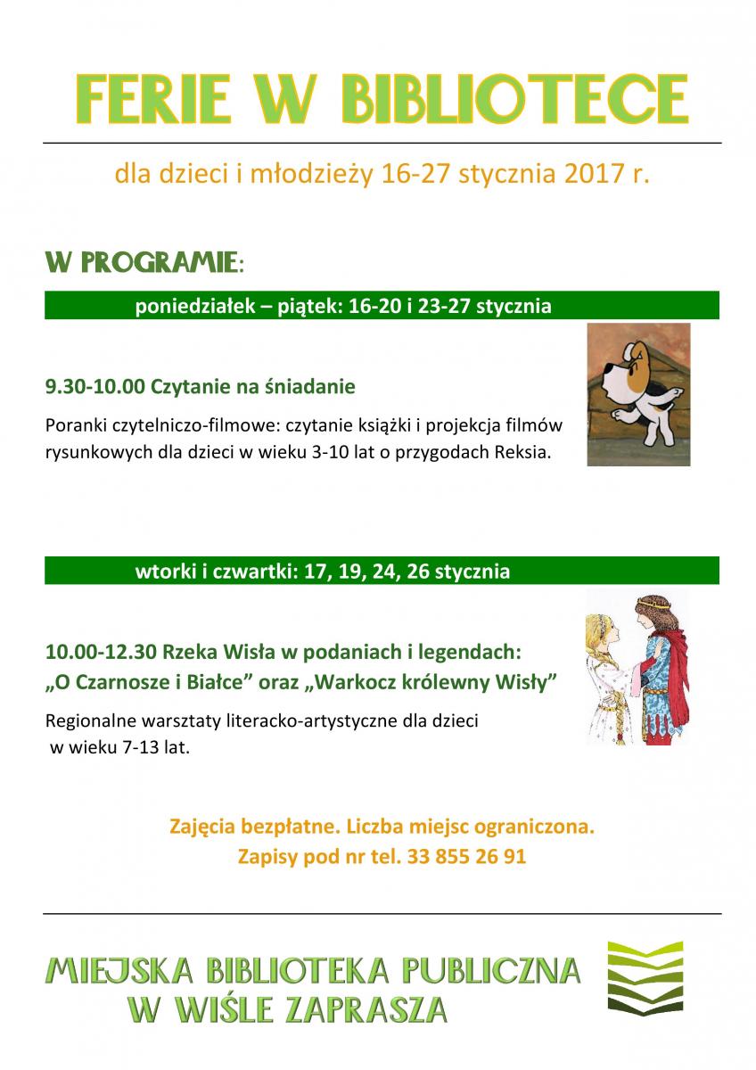 Czytanie na śniadanie, czyli ferie w bibliotece 16-27.01
