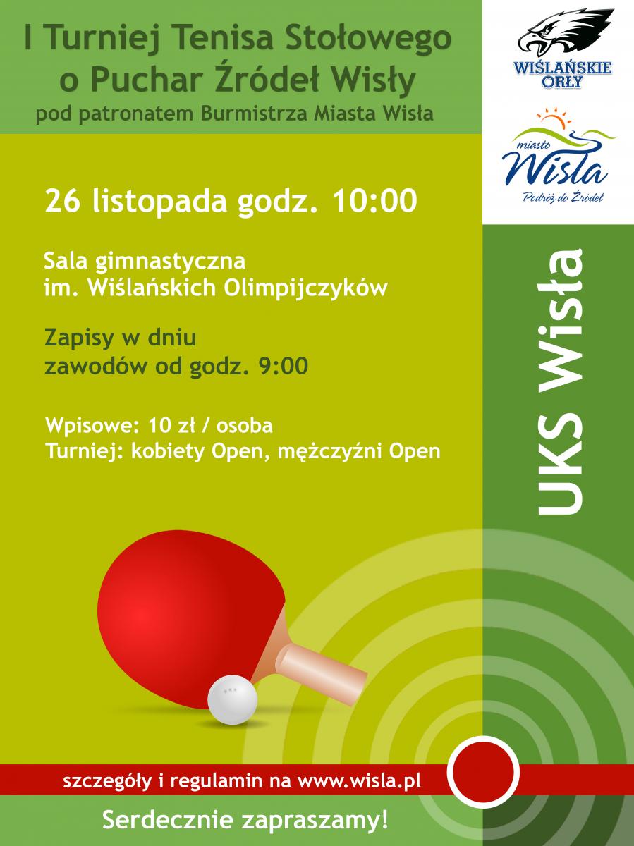 I Turniej Tenisa Stołowego o Puchar Źródeł Wisły 26.11