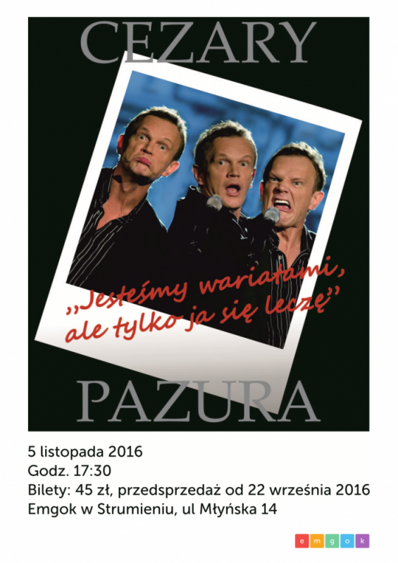 Cezary Pazura w Strumieniu – nowy spektakl! 5.11