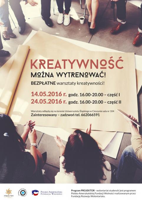 Cieszyn: Kreatywność - zaproszenie na warsztaty 24.05