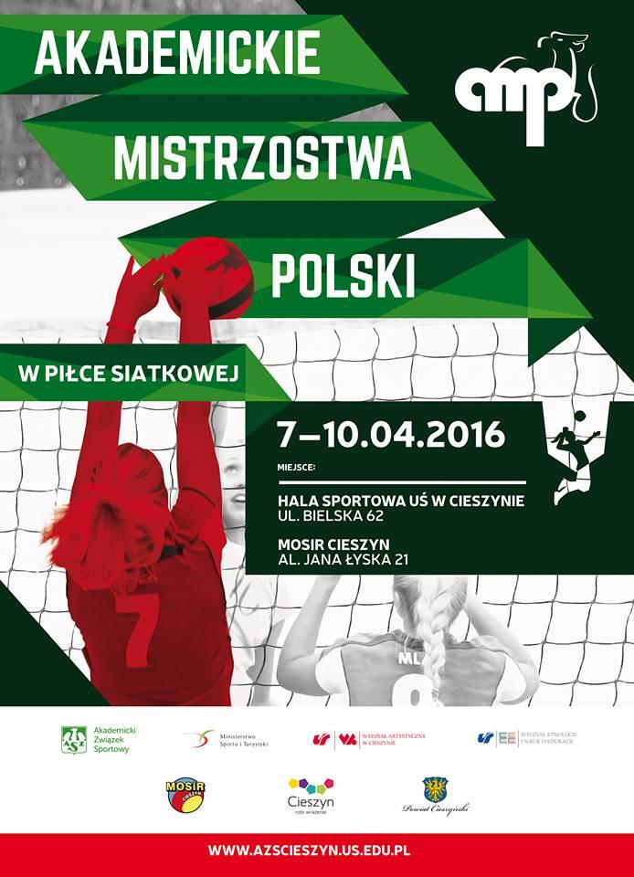 Cieszyn: Akademickie Mistrzostwa Polski w piłce siatkowej 7/10.04