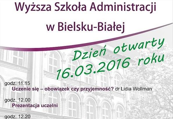 Dzień otwarty w Wyższej Szkole Administracji - 16.03