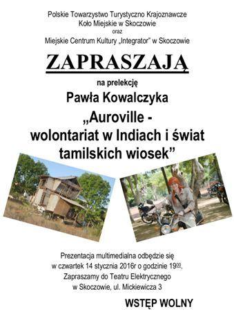 Skoczów: AUROVILLE -wolontariat w Indiach i świat 14.01