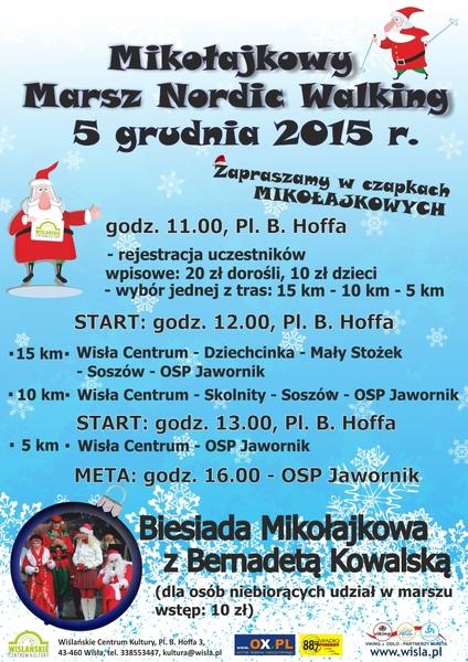 Wisła: Mikołajkowy Marsz Nordic Walking 5.12