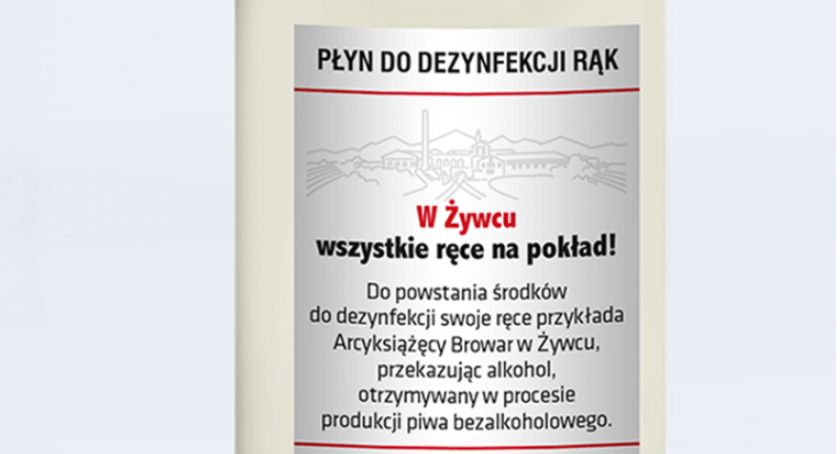 Browar zaopatrzy każdego mieszkańca Żywca w płyn do dezynfekcji rąk