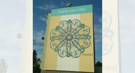 Najnowszy mural w cieszynie prezentuje tradycyjny filigran