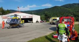 Wypadek rowerzysty na górze Żar - Lądował śmigłowiec LPR