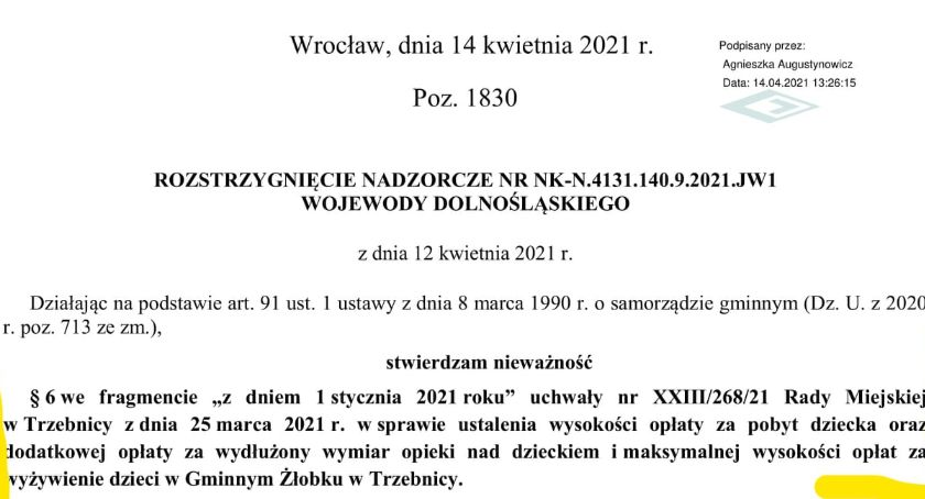 Wojewoda Dolnośląski unieważnia