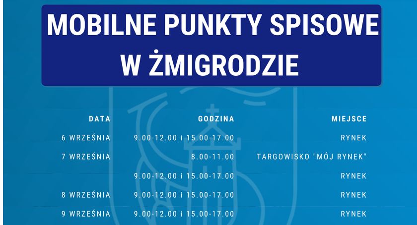 Mobilne punkty spisowe w Żmigrodzie