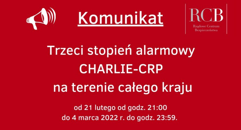 W Polsce obowiązuje trzeci stopień alarmowy