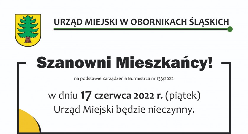 Urząd będzie nieczynny
