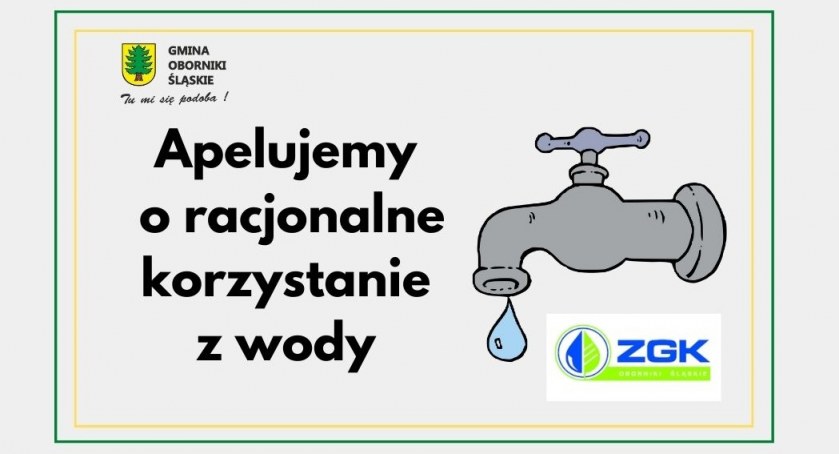 Prośba o racjonalne korzystanie z wody
