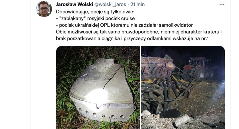 PILNE | Przewodów: Czy rosyjska rakieta uderzyła w terytorium Polski?