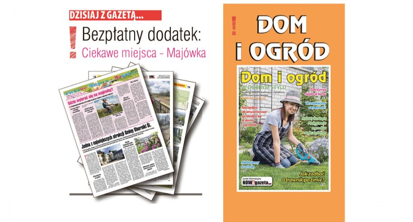 W jutrzejszym wydaniu gazety dwa dodatki: turystyczny i budowlano-ogrodniczy!