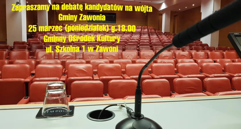 Debata kandydatów na wójta w Zawoni. Kto weźmie udział, a kto będzie unikał konfrontacji?