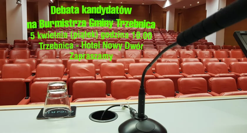 Zapraszamy na debatę kandydatów na Burmistrza Gminy Trzebnica. Wstęp wolny