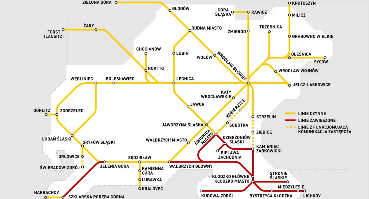 Jeżdżą pociągi z Wrocławia do Trzebnicy. Aktualna lista zamkniętych dróg