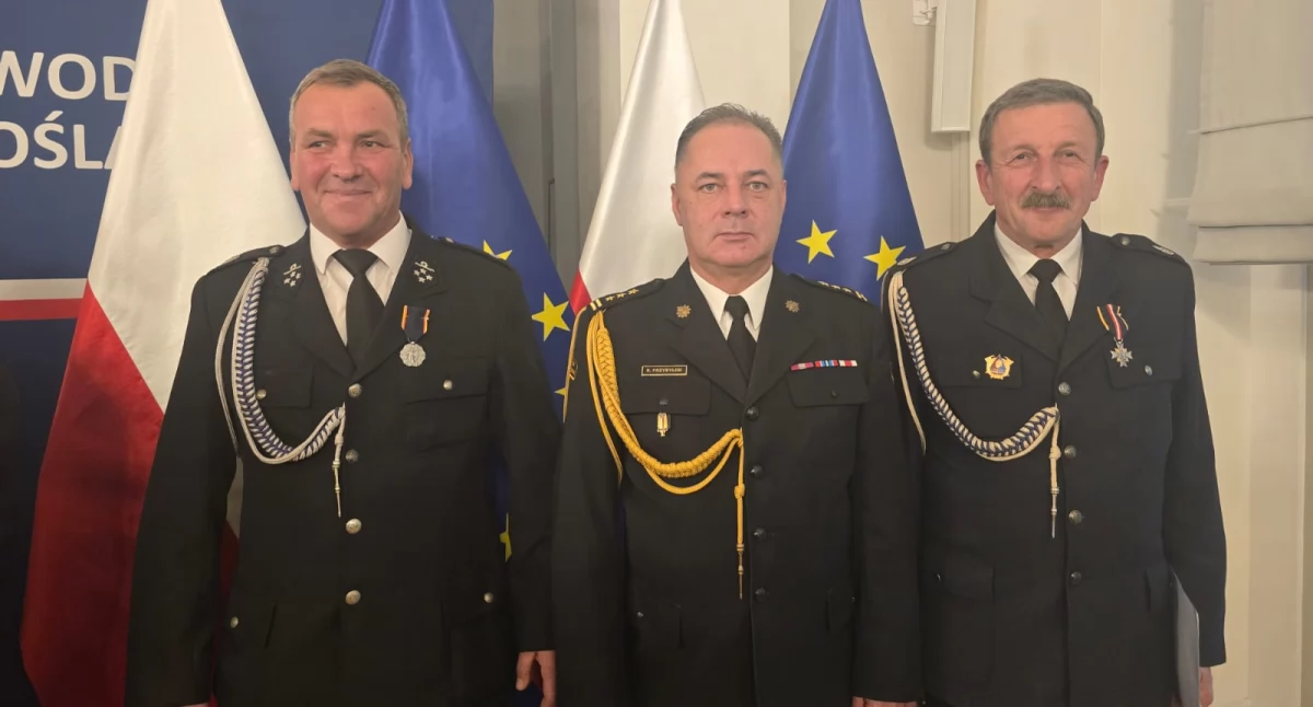 Strażacy z powiatu trzebnickiego wyróżnieni podczas uroczystości we Wrocławiu